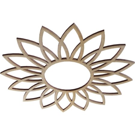 Ekena Millwork Daisy Wood Fretwork Pierced Ceiling Medallion, Birch, 16"OD x 5 5/8"ID x 1/4"T CMWP16X16X0250DABI